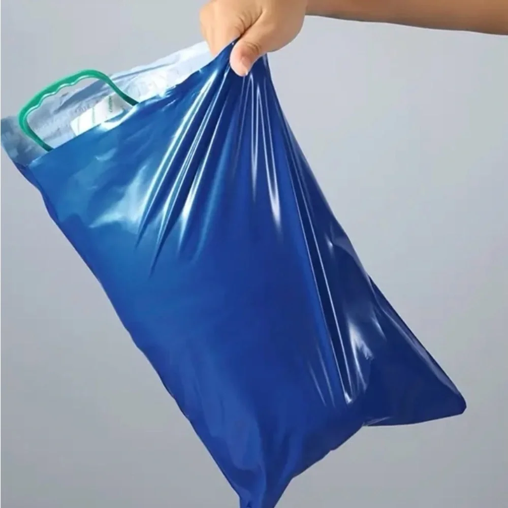 20 24”x24” Blue Polymailers & 20 Stickers - 40pc set